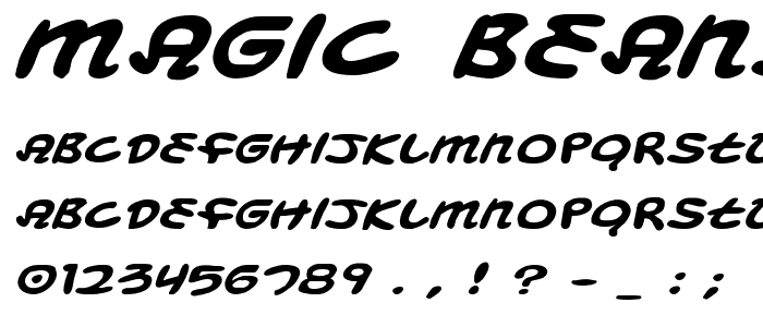 Magic Beans Expanded Italic font